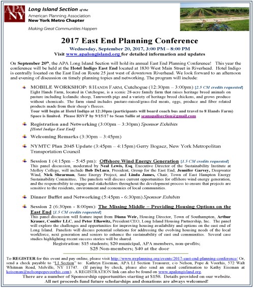 2017 East End Planning Conference Announcement FINAL3